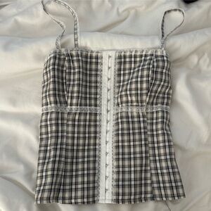 Black and White Spaghetti Strap Bustier Camisole